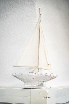 XXL Segelschiff weiß aus Holz